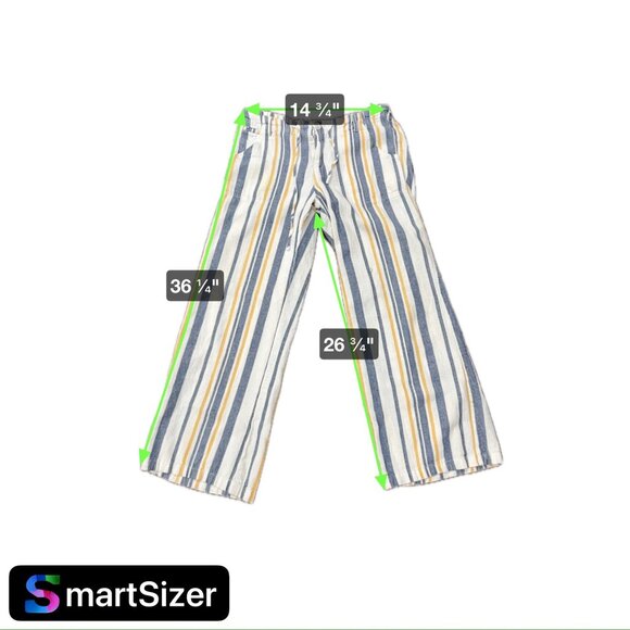 Just Living Casual Striped Relaxed Fit Pants Size M Linen Cotton Blend - Picture 7 of 8